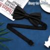 PAFUWEI Men's Pre-Tied Bow Tie, Tux Bowtie Solid Color Neck Bow Ties Adjustable Length Formal Satin Bow Tie for Wedding Party (Polyester, Black) view 4