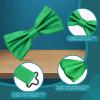 PAFUWEI Men's Pre-Tied Bow Tie, Tux Bowtie Solid Color Neck Bow Ties Adjustable Length Formal Satin Bow Tie for Wedding Party (Polyester, Green) view 3