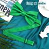 PAFUWEI Men's Pre-Tied Bow Tie, Tux Bowtie Solid Color Neck Bow Ties Adjustable Length Formal Satin Bow Tie for Wedding Party (Polyester, Green) view 4