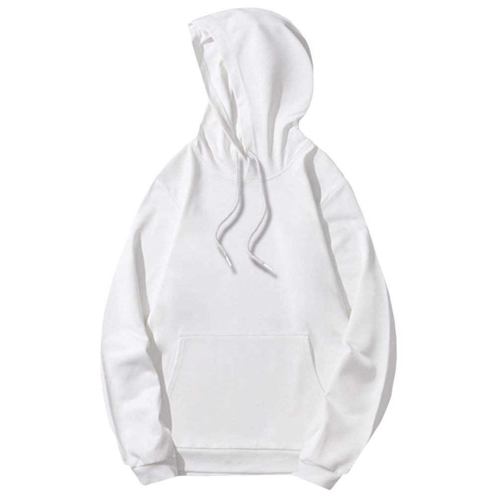 Maiyifu-GJ Men's Lightweight Casual Athletic Hoodies Long Sleeve Drawstring Hooded Pullover Hoodie Sweatshirts With Pockets (White,XX-Large)
