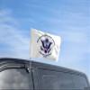 AGAS 12x16 inch US Coast Guard Military Car Flag - Attached to 17 inch White Plastic Flex Pole- Single Sided Print on Polyester Fabric- Stitched Edges- with a Window Plastic Clip- Tear and Water Resistant- Perfect for displaying on your Car. (US Coas view 2