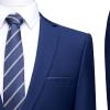 Men's One Button 2 Piece Suits Solid Formal Wedding Tux Blazer & Pants Casual Daily Party Dress Suit Jacket Set (Blue 2,3X-Large) view 3