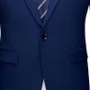 Men's One Button 2 Piece Suits Solid Formal Wedding Tux Blazer & Pants Casual Daily Party Dress Suit Jacket Set (Blue 2,3X-Large) view 4