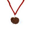 Skyjewels Certified 12 Mukhi Gauri Shankar Rudraksha Bead Necklace with Silver Caping Red Thred view 1