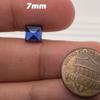 7 mm AAA Synthetic Square Cabochon Cut Swiss Rough Blue Sapphire (1 pc) Loose Gemstone view 2