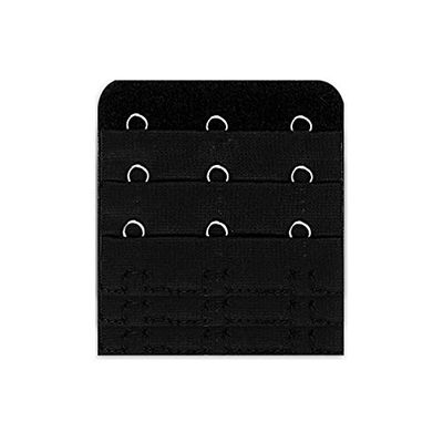 NHBT ZX 3pcs 4.5cm 3Rows3Hook Bra Extenders Strap Extension Strap Hook Adjustable Belt Buckle Intimates Bra Sexy Women Underwear Accessories T917 (Color : Black, Size : 4.5CM)
