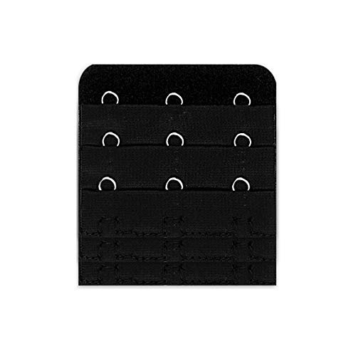 NHBT ZX 3pcs 4.5cm 3Rows3Hook Bra Extenders Strap Extension Strap Hook Adjustable Belt Buckle Intimates Bra Sexy Women Underwear Accessories T917 (Color : Black, Size : 4.5CM)