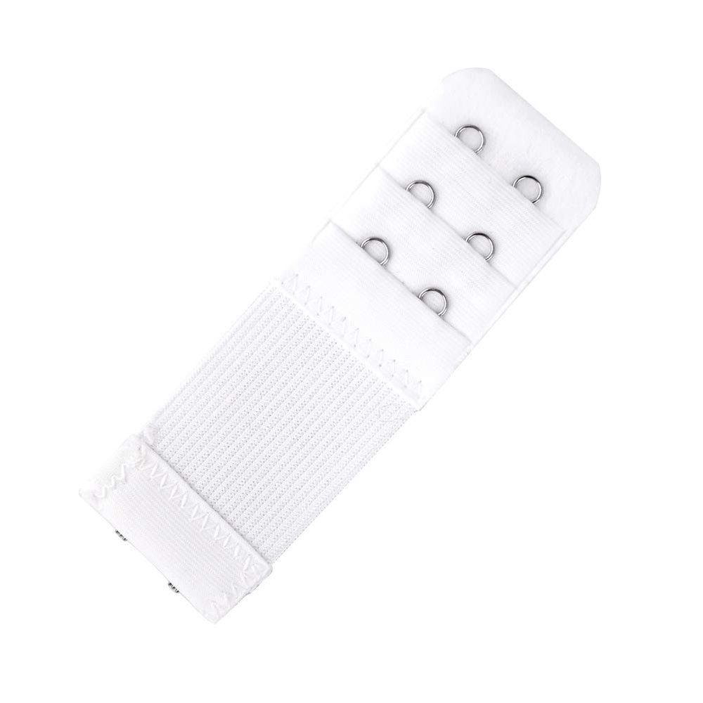 NHBT ZX 3pcs Bra Extenders Strap Extension 2/3/4 Hooks 3 Rows Women Intimates Lengthened Bra Hook Extenders Womens Accessoires 2/3/4Buckles T917 (Color : White 3 Row 2 Hooks)