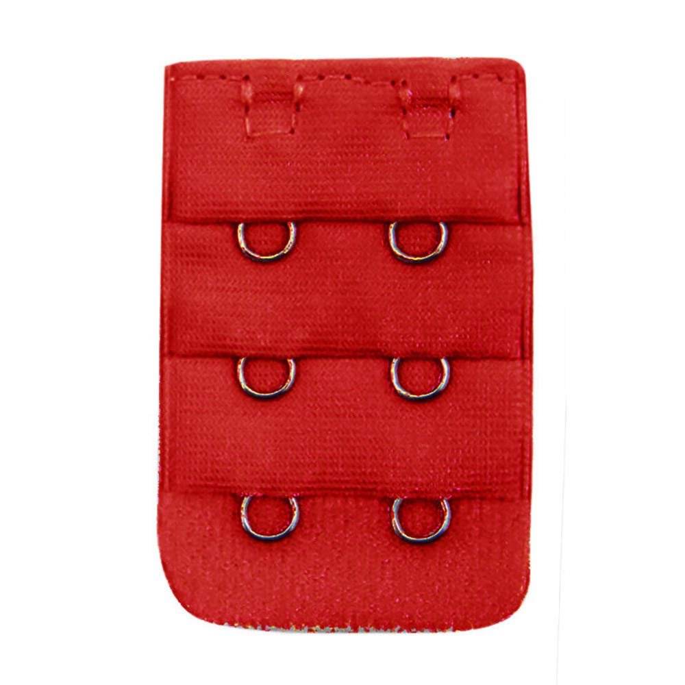 NHBT ZX 3pcs Fashion Adjustable Extension Women Soft Comfortable Bra 2x3 Hooks Extender Strap T917 (Color : Red)