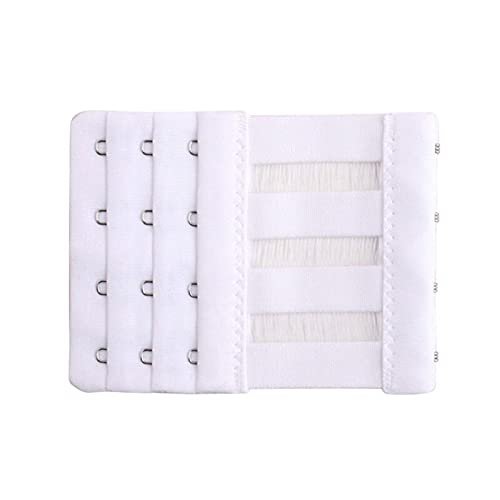 NHBT ZX 2pcs Women Bra Extender 3 Row 2/3/4 Hooks Bra Extender Underwear Extension Buckle Adjustable Bra Extension Strap Women's Intimates T917 (Color : White L)