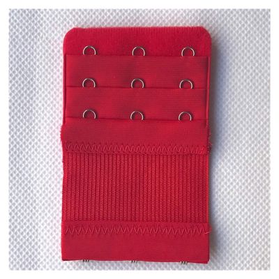 NHBT ZX 2/3/4 Hooks Bra Extender for Women Elastic 2PCS Belt Buckle Adjustable Underwear Accessories Bra Extension Strap T917 (Color : 3 Hooks Red)