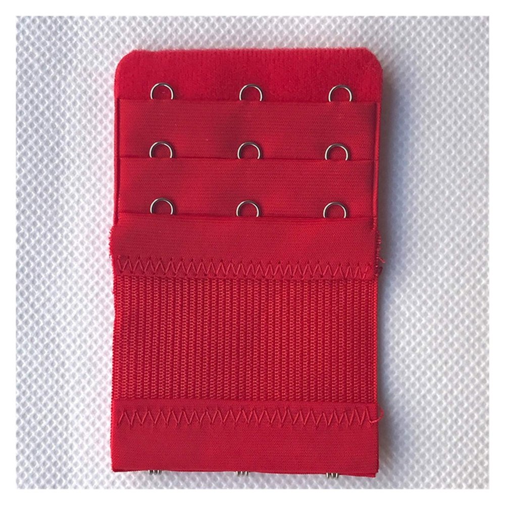 NHBT ZX 2/3/4 Hooks Bra Extender for Women Elastic 2PCS Belt Buckle Adjustable Underwear Accessories Bra Extension Strap T917 (Color : 3 Hooks Red)