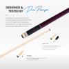 Pearson Cues Players Series Pool Cue Stick,18-21oz, 58" Maple Wood Pool Cue with 5/16 x 18 Implex Joint, Tiger Everest Pro Tip, Low-Deflection Shaft Professional Billiard Cue,21oz, Purple view 2