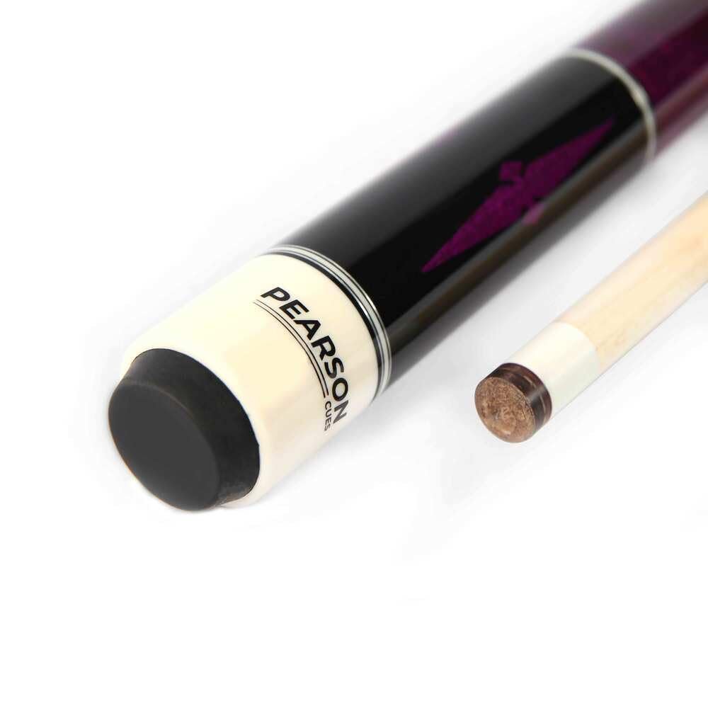 Pearson Cues Players Series Pool Cue Stick,18-21oz, 58" Maple Wood Pool Cue with 5/16 x 18 Implex Joint, Tiger Everest Pro Tip, Low-Deflection Shaft Professional Billiard Cue,19oz, Purple