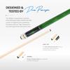 Pearson Cues Players Series Pool Cue Stick,18-21 oz, 58" Maple Wood Pool Cue with 5/16 x 18 Implex Joint, Tiger Everest Pro Tip, Low-Deflection Shaft Professional Billiard Cue,19oz, Green view 2