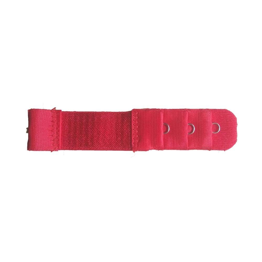ZX 3pcs Ladies 1 Rows 3 Hooks Bra Extender Nylon Clasp Extension Elastic On Strap Soft Bra Band Extenders Intimates Accessories T917 (Color : Red)