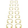 20G Horseshoe Septum Nose Nostril Ring Hoop, 7 Pairs Circular Curved Barbell Externally Threaded, Silver Small Body Piercing Jewelry Set for Lip Eyebrow Nipple Belly labret Daith Tragus Helix Cartilage Rook Multiple Piercing Smiley ( Ball 6MM - 14MM) view 1