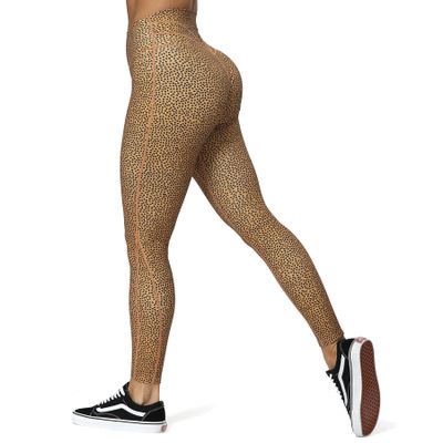 Aoxjox High Waisted Workout Leggings for Women Trinity Yoga Pants 26.5" (Iced Coffee Dot Print, X-Small)