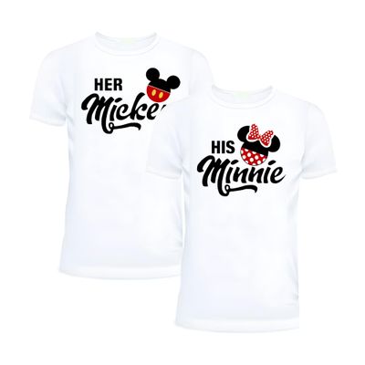 Matching Shirts for Couples His Her Couples Love Shirt Men's Women MM T-Shirts Set Husband Wife Outfits 2 Women XXL/Men S White