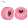 PATIKIL 32 x 58mm Roller Skate Wheels with Bearings, 4 Pack 82A Quad Skate Replacement for Double Row Skate Skateboard Indoor or Outdoor, Pink view 3