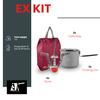 FINJAN Backpack Cooking Kit Camping Set Ultralight for 2 People, EX Easy Store Coffee Pot, Portable Travel Burner Stove, Water Resistant Case. Small Light Compact for Boiling Water Coffee Tea. view 2