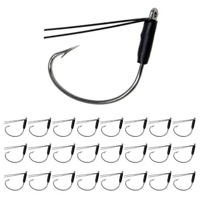 Reaction Tackle Wide Gap Wacky Hooks - #1/0 - Weedless Fiber Guard