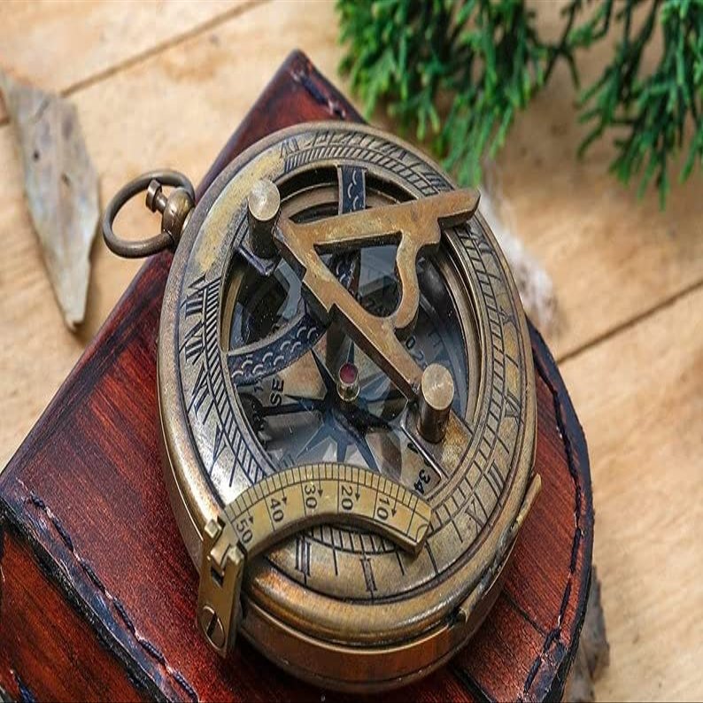 Compass Antique Brass Sundial Compass Nautical Personalized Handmade Marine Gifts Item Love Eachother by M/S Nautical Personalized