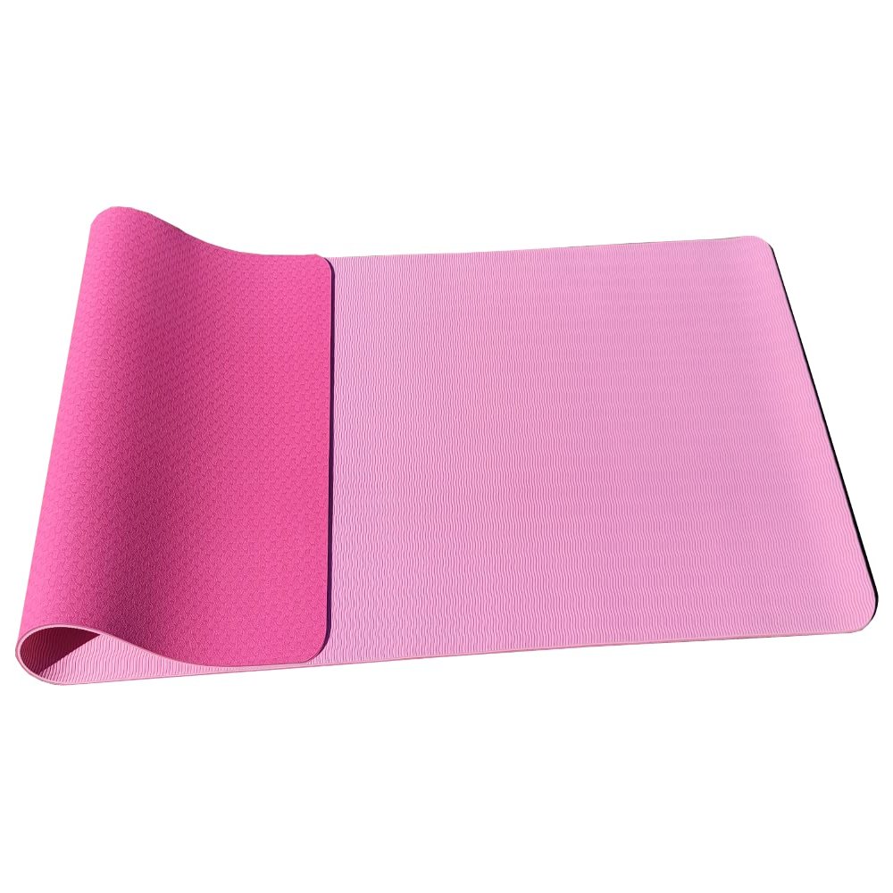 POCO DIVO Dual-layer TPE Yoga Mat, All-purpose Floor Exercise Mats, Pilate Fitness Workout Protection, 6mm Reversible Durable Elasticity Thick Foam Flooring, Pink-Magenta