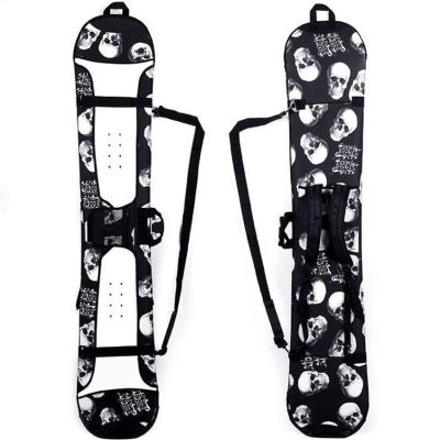 WEALTHY73 Portable Veneer Protective Cover All-Around Snowboard Bag Ski Equipment Storage Bag SBR Elastic Fabric Waterproof and Wear-Resistant,Skull,160CM