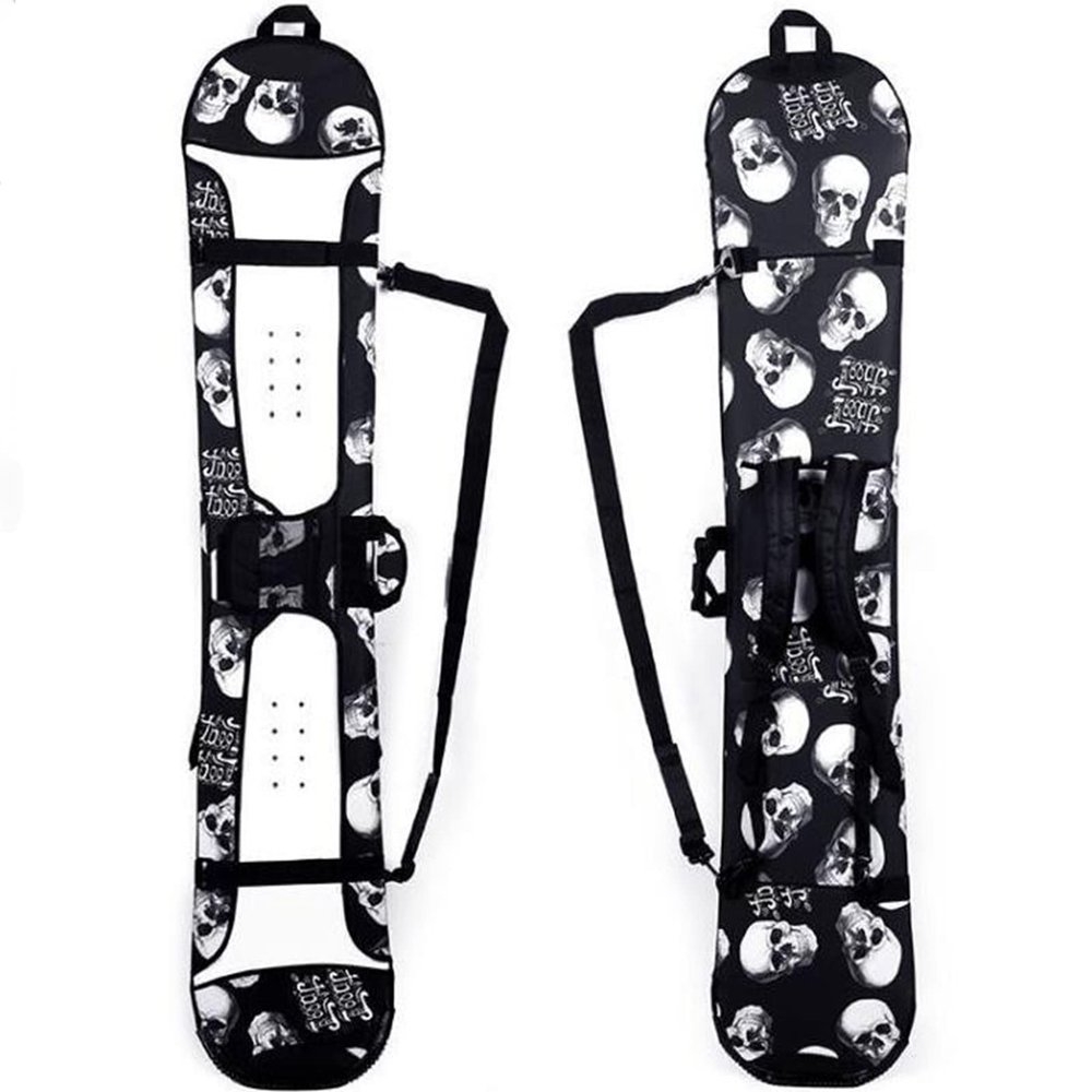 WEALTHY73 Portable Veneer Protective Cover All-Around Snowboard Bag Ski Equipment Storage Bag SBR Elastic Fabric Waterproof and Wear-Resistant,Skull,160CM