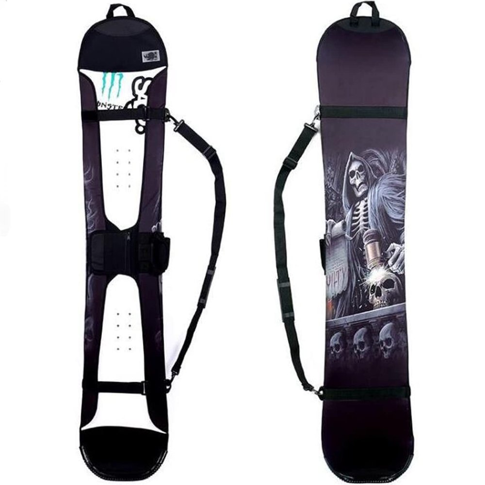 WEALTHY73 Portable Veneer Protective Cover All-Around Snowboard Bag Ski Equipment Storage Bag SBR Elastic Fabric Waterproof and Wear-Resistant, Ghost,140CM