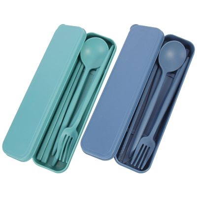 Hemoton 2sets Portable Camping Cutlery of Multifunctional Tableware Fork Spoon Knife and Chopsticks Space-saving Dishwasher Safe for Outdoor Travel and Backpacking