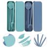 Hemoton 2sets Portable Camping Cutlery of Multifunctional Tableware Fork Spoon Knife and Chopsticks Space-saving Dishwasher Safe for Outdoor Travel and Backpacking view 3