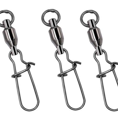 megrez sport 25pcs Duo Lock Fishing Snap Swivels Stainless Steel Ball Bearing Barrel Swivels for Saltwater Freshwater Size:0-8# Strength: 22-130LB (1#-30LB-25PCS)