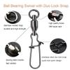 megrez sport 25pcs Duo Lock Fishing Snap Swivels Stainless Steel Ball Bearing Barrel Swivels for Saltwater Freshwater Size:0-8# Strength: 22-130LB (1#-30LB-25PCS) view 2