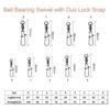 megrez sport 25pcs Duo Lock Fishing Snap Swivels Stainless Steel Ball Bearing Barrel Swivels for Saltwater Freshwater Size:0-8# Strength: 22-130LB (1#-30LB-25PCS) view 3