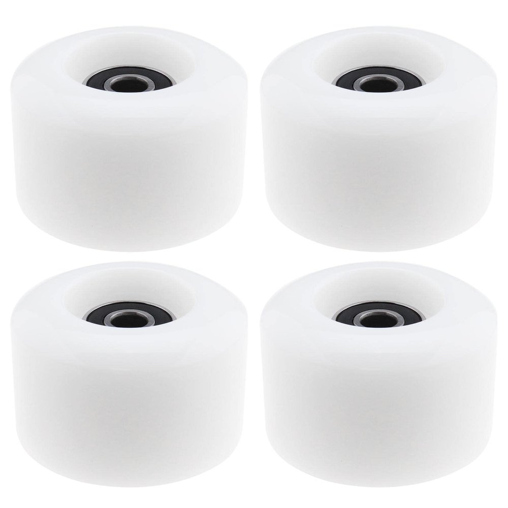 Create idea 4PCS Roller Skates Wheels 54mm Diameter 80A Hardness Quad Skates Rechange Wheels with ABEC-9 608RS Bearings Replacement Wheels White