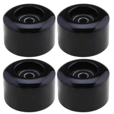 Create Idea 4PCS Roller Skates Wheels, 54mm Diameter, 80A Hardness, Quad Skates Replacement Wheels, Black, ABEC-9 Bearings, 4 Pack