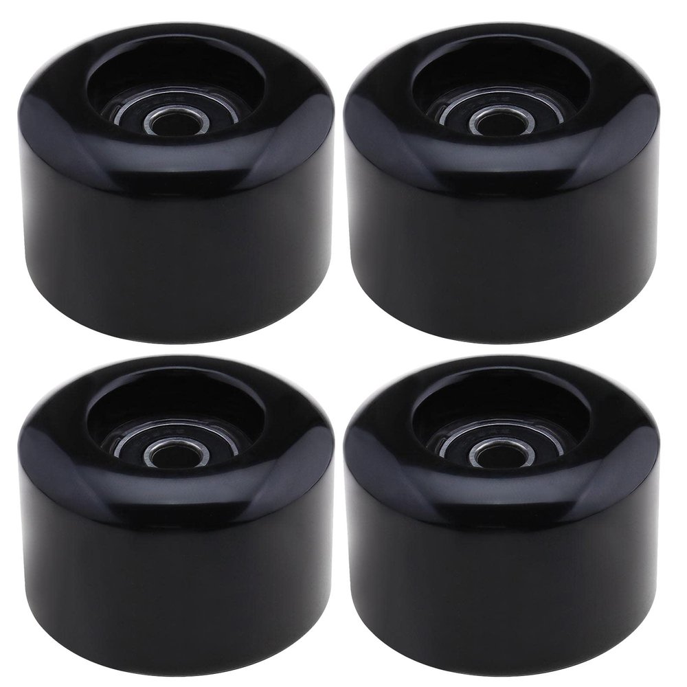Create Idea 4PCS Roller Skates Wheels, 54mm Diameter, 80A Hardness, Quad Skates Replacement Wheels, Black, ABEC-9 Bearings, 4 Pack