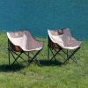 Whitsunday Outdoor Foldable Camping Chair with Built-in Side Pocket (1, Ivory) view 2