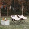 Whitsunday Outdoor Foldable Camping Chair with Built-in Side Pocket (1, Ivory) view 4