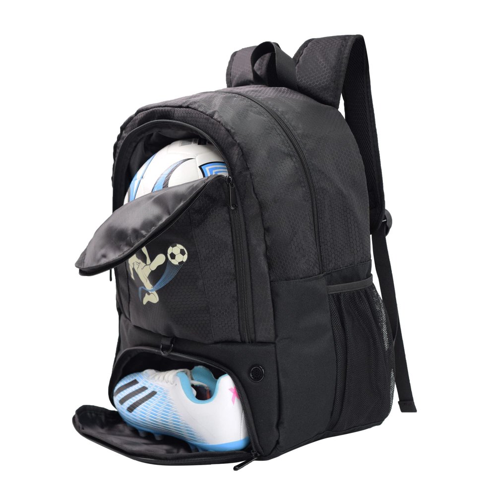 Rudmox Soccer Ball Bag-Backpack for Basketball,Volleyball with Cleat Shoes and Ball Compartment for Sports Team,Trainning(Brighten Black New)