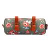 TOURBON Canvas Leather Bike Handlebar Bag with Shoulder Strap, 4.5L Bicycle Top Tube Pouch, Water-resistant Small Saddlebag storage bag for Cycling (Green Flower) view 2