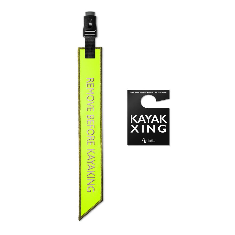 Gearlab Kayak Safety Flag, Neon Yellow, Safety Travel Flag for Outdoor Activities, Rectangular, Solid Pattern, Twill Fabric, Deck Mount, 1 Pack