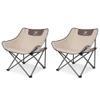Whitsunday Outdoor Foldable Camping Chair with Built-in Side Pocket (2, Ivory) view 1