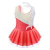 Agoky Kids Girls Floral Print Mock Neck Figure Ice Skating Gymnastic Dress Sequin Ballet Lyrical Jazz Modern Dance Dress Burgundy&White 14 Years view 2