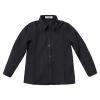 Boys Uniform Dress Shirt Cotton Long Sleeve Button Down Black Tops with Tie & Bowtie Set for School Church Wedding, 170 view 4