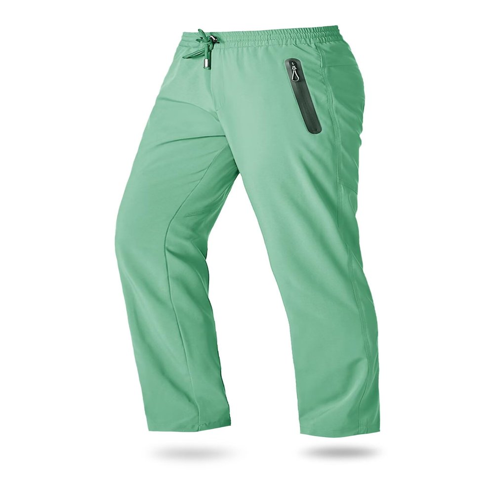 Boladeci Stretch Travel Pants for Men Fishing Sun Protection Casual Lounge Lightweight Summer Hiking Hot Weather Sweatpants for Men Green 34