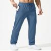 Boladeci Mens Pants Lightweight Quick Dry Elastic Waist Stretch Summer Sweatpants Sun UV Gym Casual Athletic Joggers with Pockets Travel Running Fishing Hiking Pants Blue Grey 34 view 2