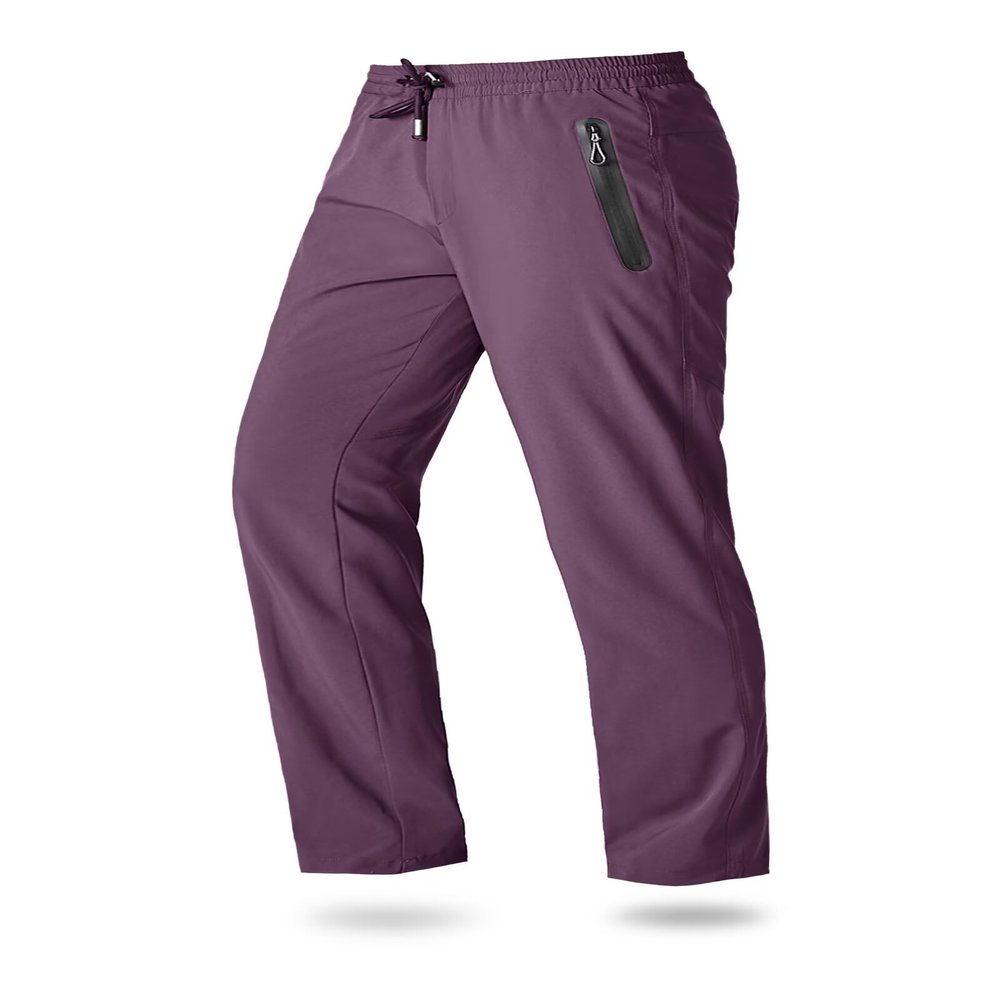 Boladeci Mens Summer Lightweight Sweatpants Hiking Quick Dry Elastic Waist Fishing Casual Lounge Jogger Workout UV Protection Pants for Men Purple 34